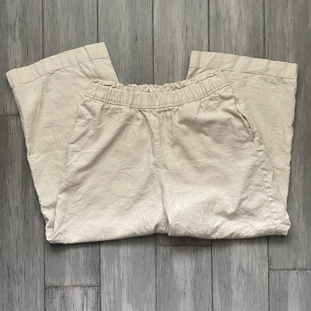 Love Tree womens cream beige linen breathable pants